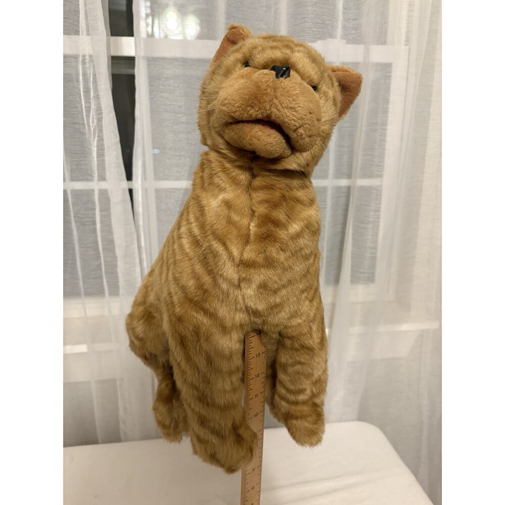 Korea Folkmanis Tabby Kitty Cat Hand Puppet Furry Folk Full Life Sz Vtg Stripe - Picture 10 of 15